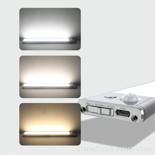 3 Color Slim LED Motion Sensor Cabinet Night Light - 12CM to 60CM
